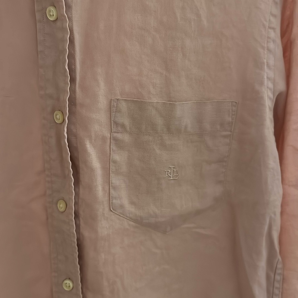 Linen Ralph Lauren Dusty Pink Button-Up Shirt